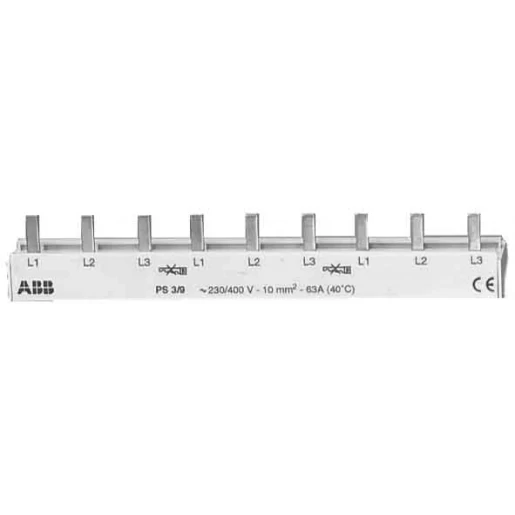 ABB L1-L2-L3-L1-L2-.. Verzamelrail 3F 9 modules