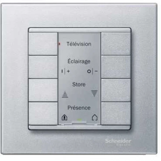 Merten SpaceLogic KNX Drukknopmodule KNX 8-voudig aluminium met tekstv inbouw IP20 MTN627860