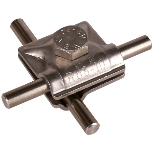Dehn Mv clamp stst f.rd 8-10mm with hexagon screw