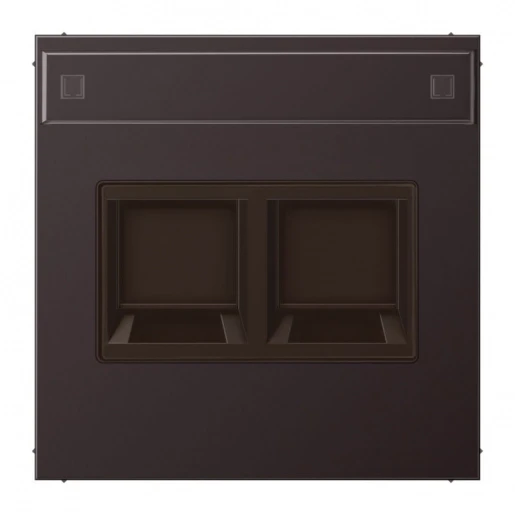Jung LS range afdekking Modular-Jack 2 connectoren MetaalMet label aluminium AL1969-25NAWED