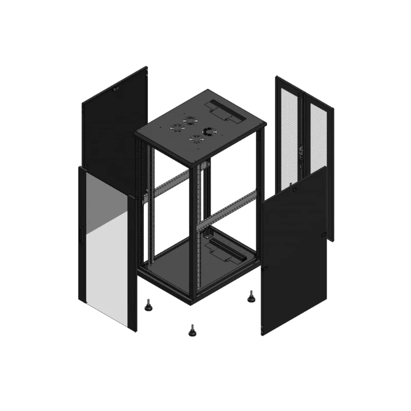 Gigamedia Vloer patchkast AV enkel VER AR dubbel PER 19" 26HE 600x800mm Zwart GGM 702668PVSPPD