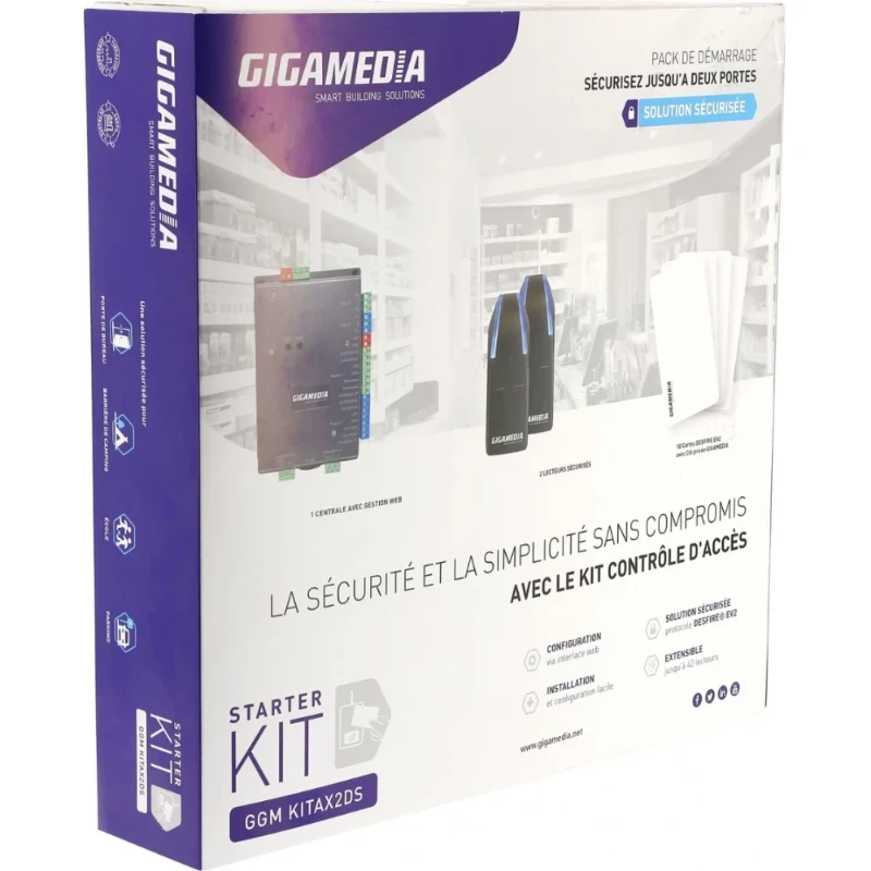 Gigamedia Gecentraliseerde toegangscontrole kit 2 beveiligde lezers