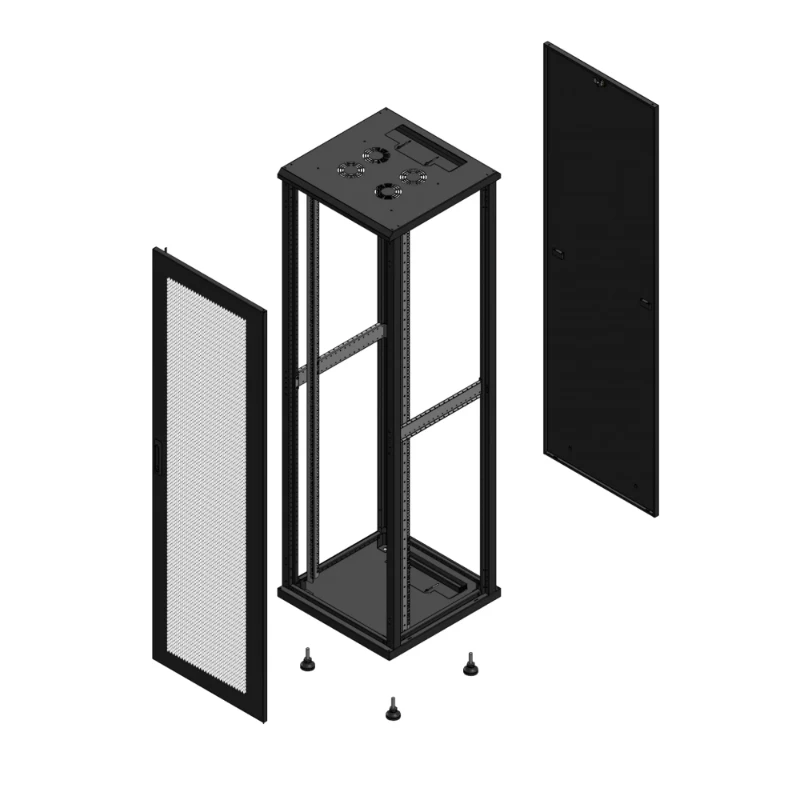 Gigamedia Vloer patchkast AV enkel PER PAR EX 19" 42HE 600x600mm Zwart GGM 704266PPSPAREX