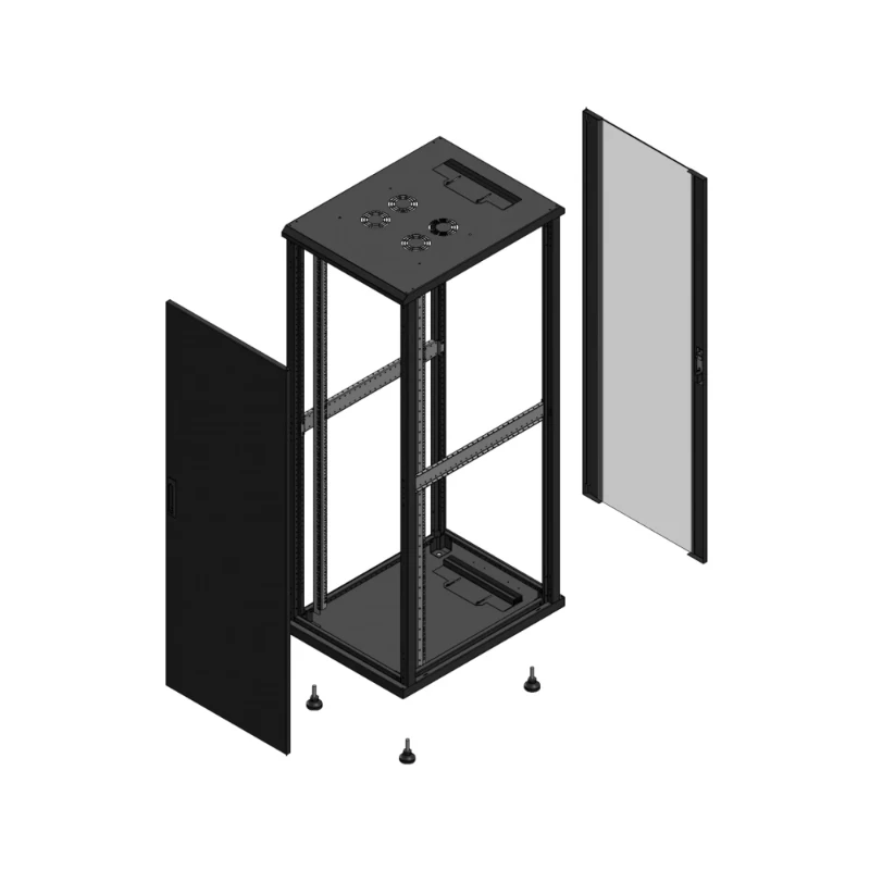 Gigamedia Vloer patchkast AV enkel TOL AR enkel VER EX 19" 36HE 600x800mm Zwart GGM 703668PTSPVSEX