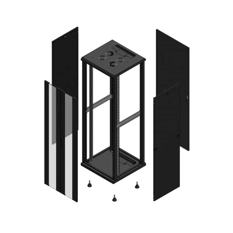 Gigamedia Vloer patchkast AV dubbel VER AR enkel TOL 19" 36HE 600x600mm Zwart GGM 703666PVDPTS