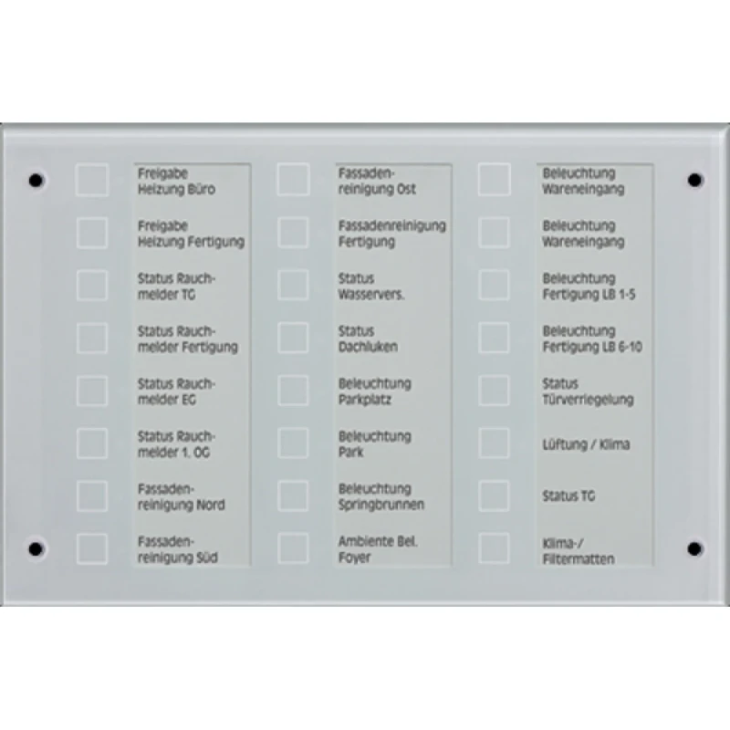 Jung Signalerings / bedientableau glas