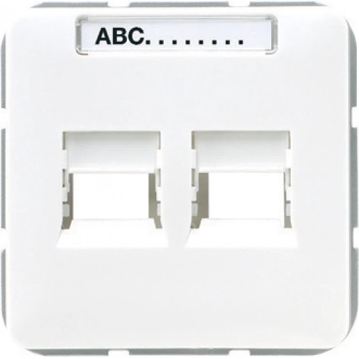 Jung CD range centraalplaat 6we/8we cd500 Modular-Jack 2 connectoren Met label wit CD569-2WEWW