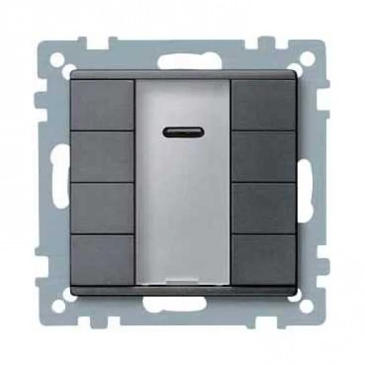 Merten SpaceLogic KNX Drukknopmodule KNX 8-voudig antraciet met tekstv inbouw IP20 RAL 7024 MTN627914