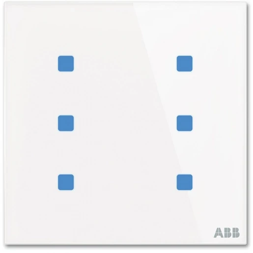 ABB Busch-Jaeger Tacteo Glas aanraaksensor KNX 6-voudig wit met tekstv IP20 2CKA006300A1602