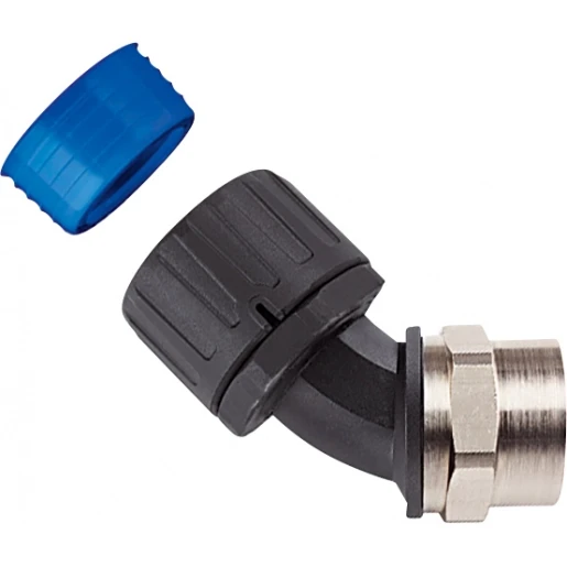 Hellermann Tyton KUNSTSTOF KOPPELING MET DRAAIEND BINNENDRAAD 45° IP68 Ø34MM M32