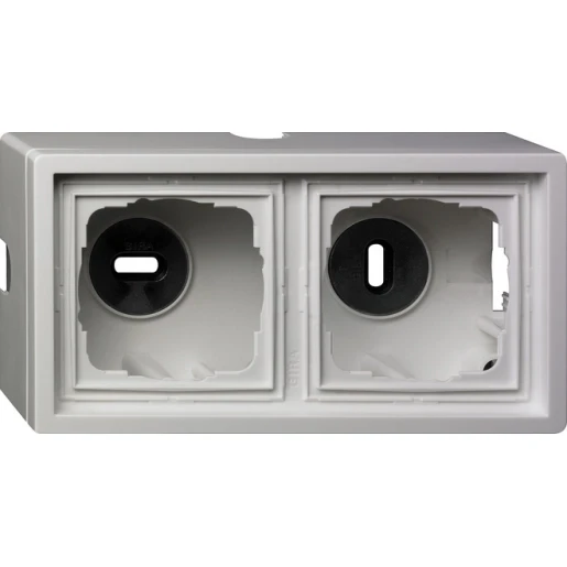 Gira F100 Opbouwbehuizing 2-voudig wit Horizontaal en verticaal 0062112