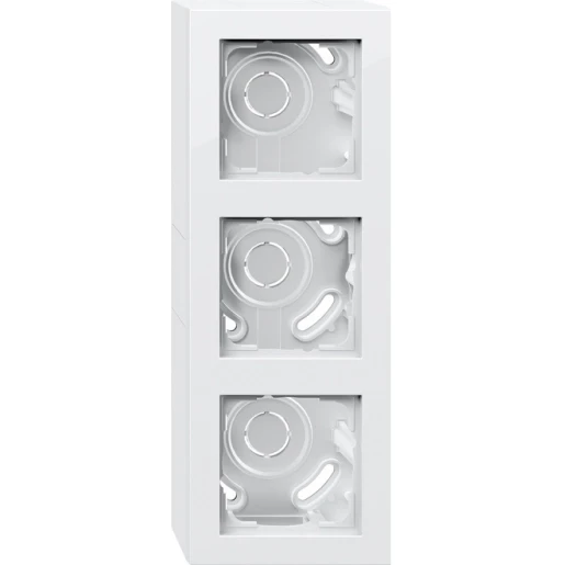 Gira E2 Opbouwbehuizing + afdekraam 3-voudig wit Horizontaal en verticaal 106329