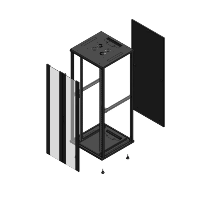 Gigamedia Vloer patchkast AV dubbel VER PAR EX 19" 42HE 800x800mm Zwart GGM 704288PVDPAREX