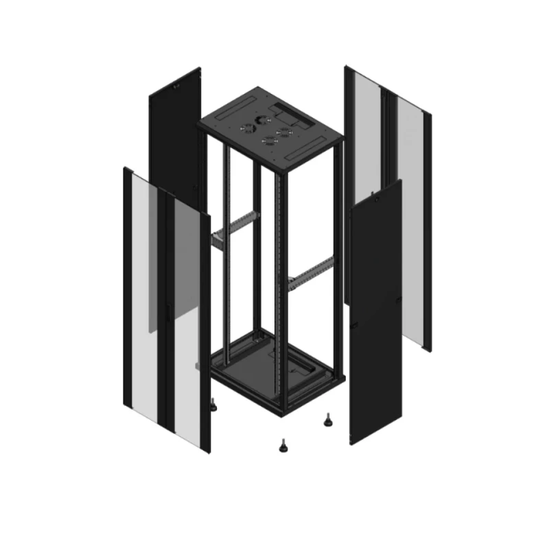 Gigamedia Vloer patchkast AV dubbel VER AR dubbel VER 19" 42HE 800x600mm Zwart GGM 704286PVDPVD
