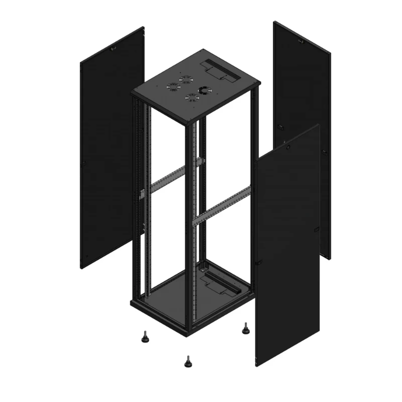 Gigamedia Vloer patchkast SP PAR 19" 42HE 600x800mm Zwart GGM 704268SPPAR
