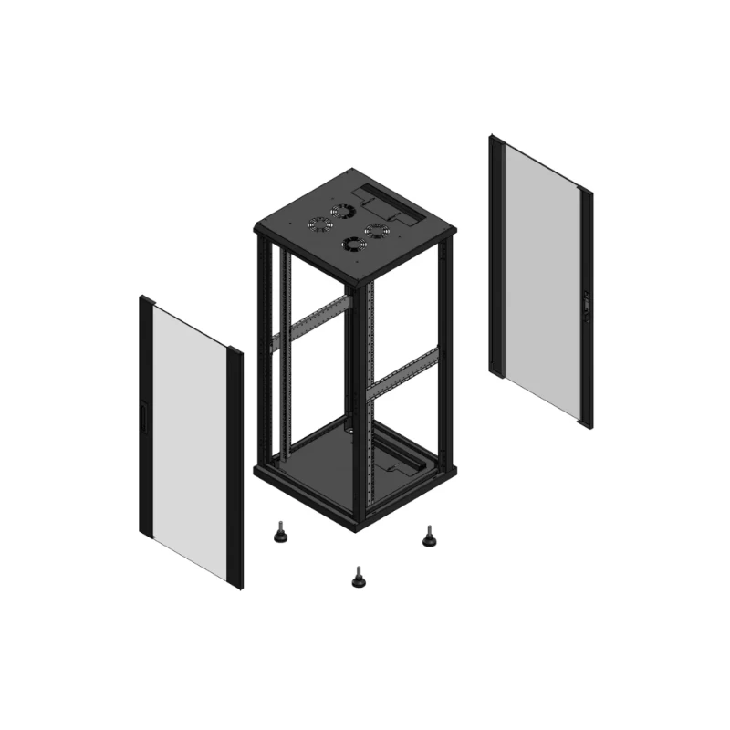 Gigamedia Vloer patchkast AV enkel VER AR enkel VER EX 19" 26HE 600x600mm Zwart GGM 702666PVSPVSEX