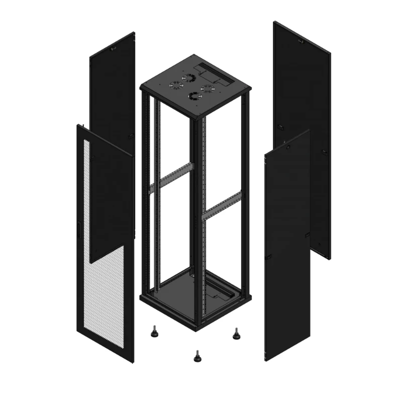Gigamedia Vloer patchkast AV enkel PER PAR 19" 42HE 600x600mm Zwart GGM 704266PPSPAR