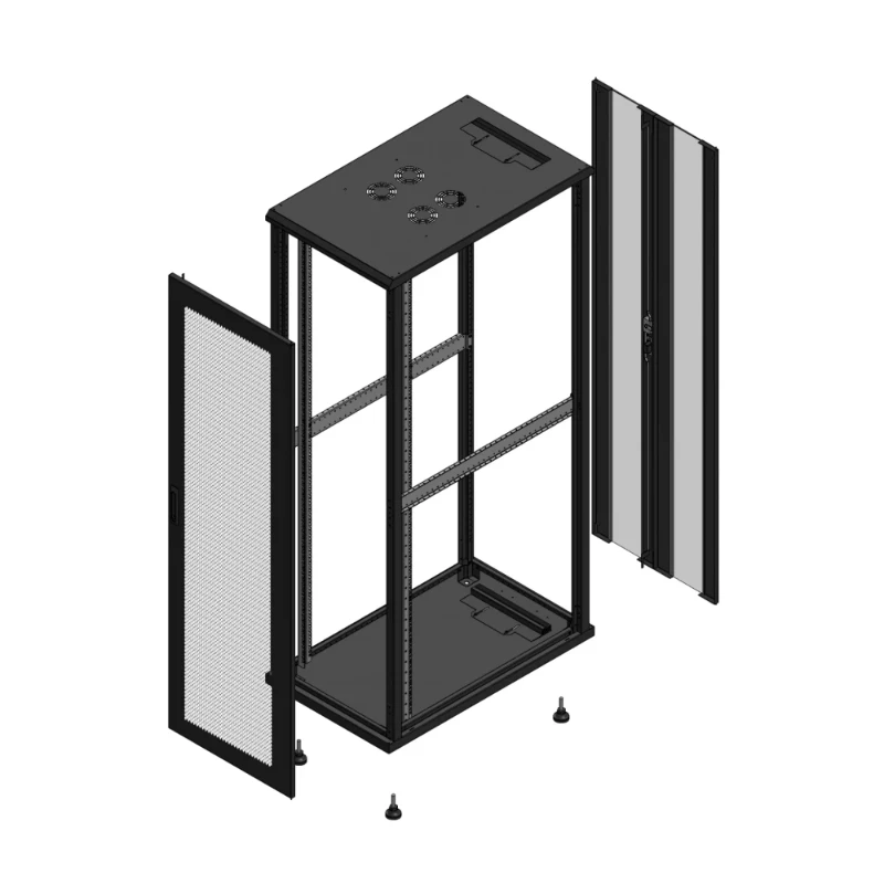 Gigamedia Vloer patchkast AV enkel PER AR dubbel VER EX 19" 42HE 600x1000mm Zwart GGM 7042610PPSPVDEX