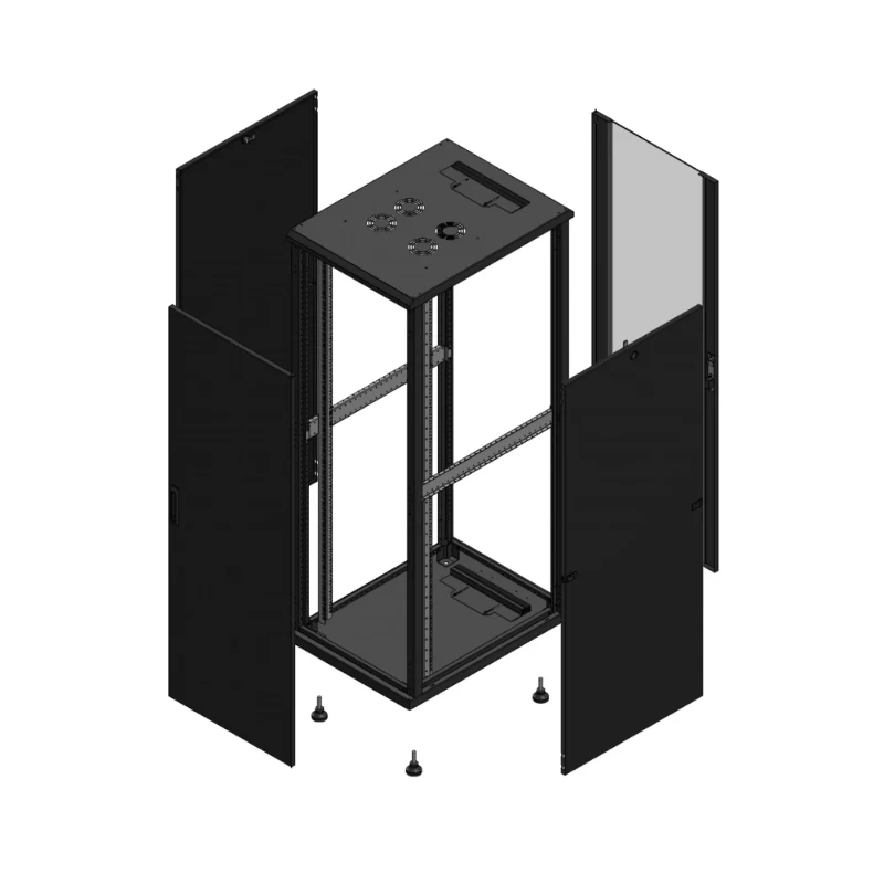 Gigamedia Vloer patchkast AV enkel TOL AR enkel VER 19" 36HE 600x800mm Zwart GGM 703668PTSPVS