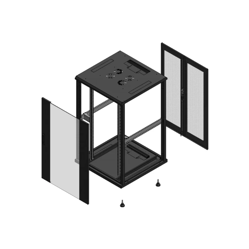 Gigamedia Vloer patchkast AV enkel VER AR dubbel PER EX 19" 26HE 800x800mm Zwart GGM 702688PVSPPDEX