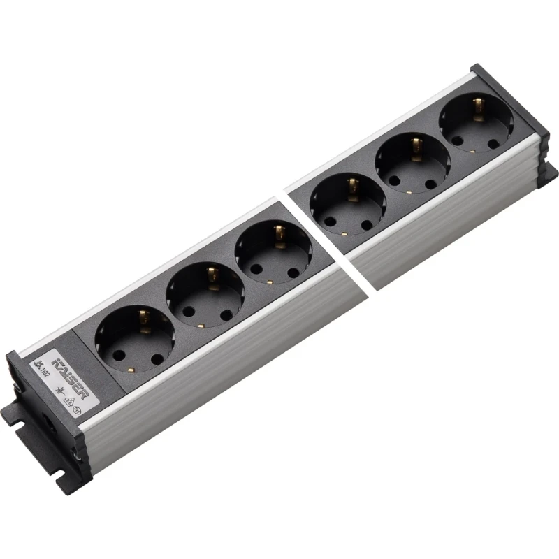 Martin Kaiser Contactdooscombinatie met shutter grijs-zwart 4RA 16A IP20 1102K/4L-SW
