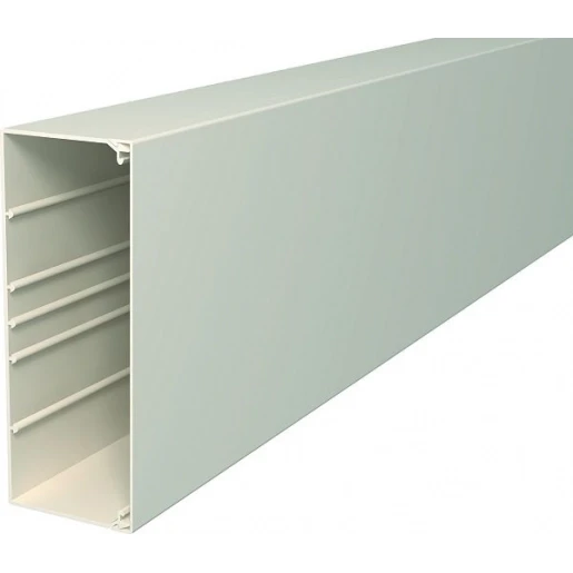 OBO WDK wandkanaal / plafondkanaal 2000x210x80mm PVC Bodemperforatie met deksel wit RAL 9001 6026206