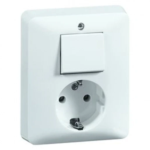Peha combinatie wandcontactdoos + ra schroef universele schakelaar inbouw IP20 00246611