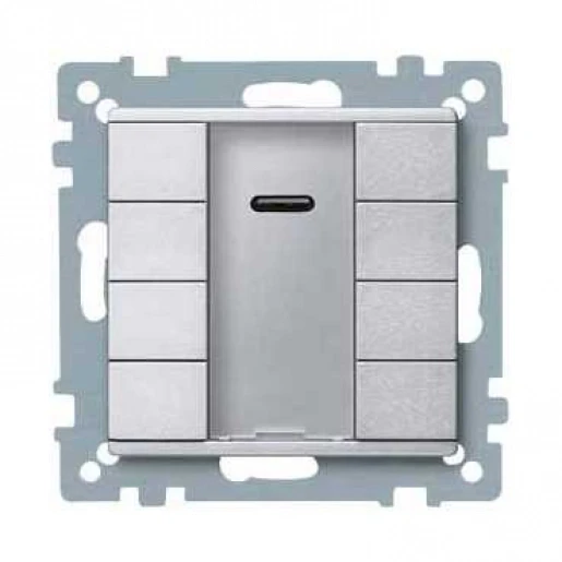Merten SpaceLogic KNX Drukknopmodule KNX 8-voudig aluminium met tekstv inbouw IP20 MTN627960