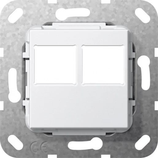 Gira System 55 lexcom-bus afdekking Modular-Jack Centraalplaat Zonder label wit 562903