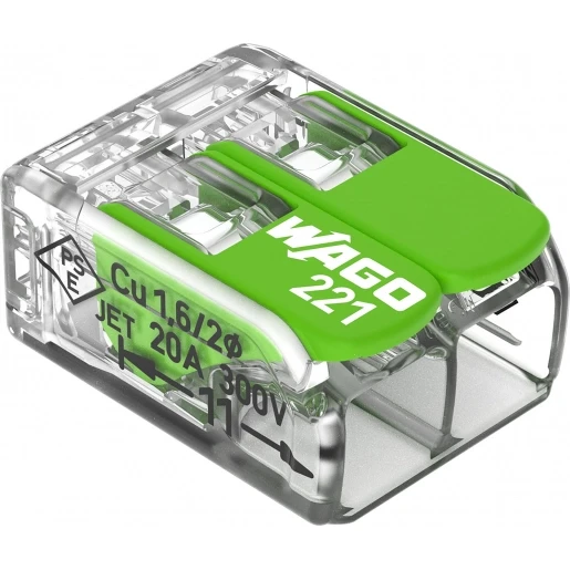 Wago Verbindingsklem compact 2x4mm² transparant Green Range