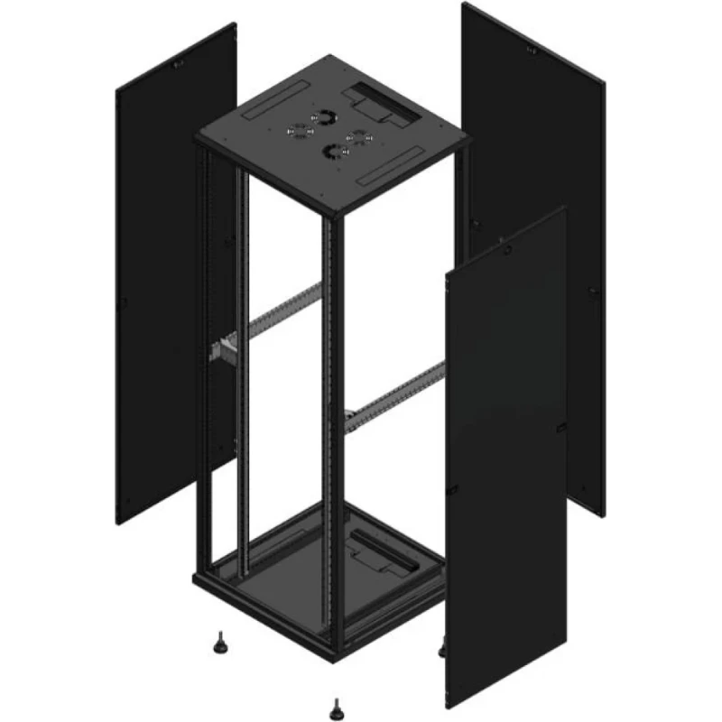 Gigamedia Vloer patchkast SP PAR 19" 47HE 800x800mm Zwart GGM 704788SPPAR