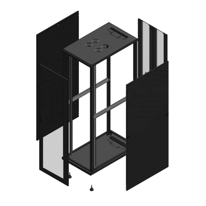 Gigamedia Vloer patchkast AV enkel PER AR dubbel VER 19" 42HE 600x1000mm Zwart GGM 7042610PPSPVD
