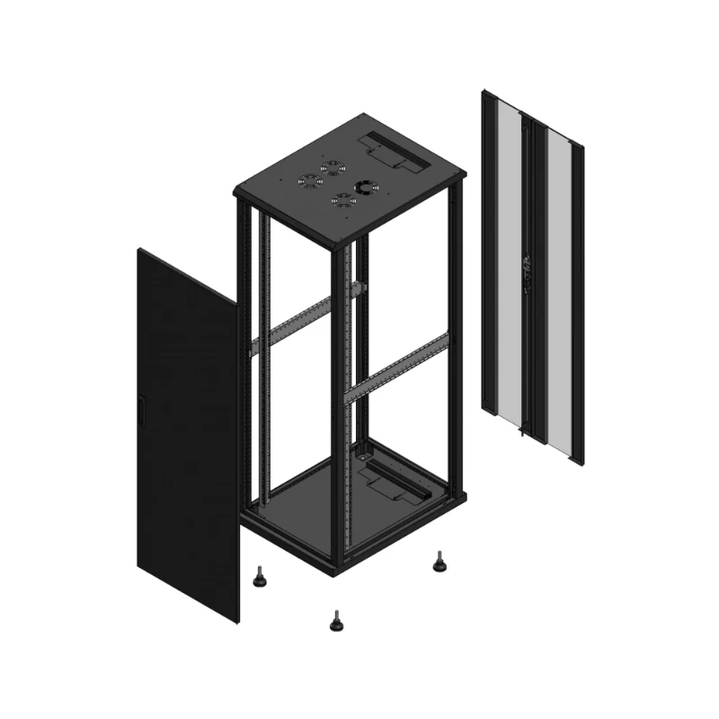Gigamedia Vloer patchkast AV enkel TOL AR dubbel VER EX 19" 36HE 600x800mm Zwart GGM 703668PTSPVDEX