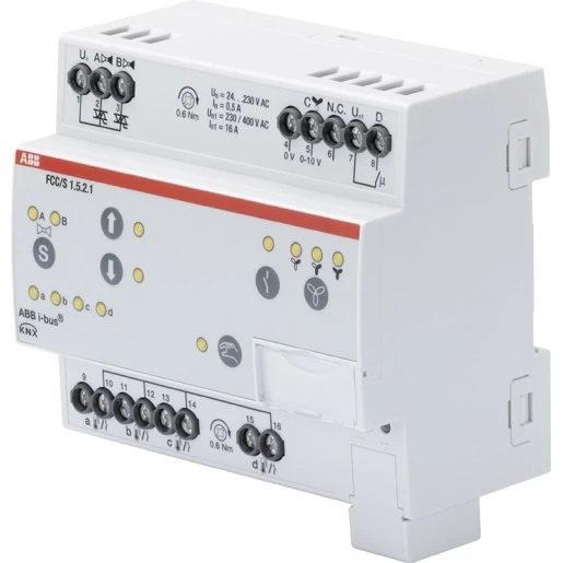 ABB Busch-Jaeger I-Bus KNX Fan coil controller Climaeco PWM MDRC KNX 4-voudig 2CDG110235R0011