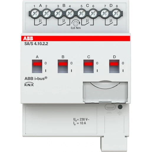 ABB Busch-Jaeger Schakel aktor standaard knx 4-voudig 10 ampere