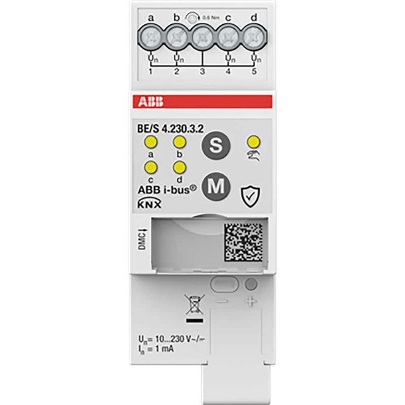 ABB Busch-Jaeger Binaire ingang 4-voudig 10-230V handmatige bediening DIN-rail