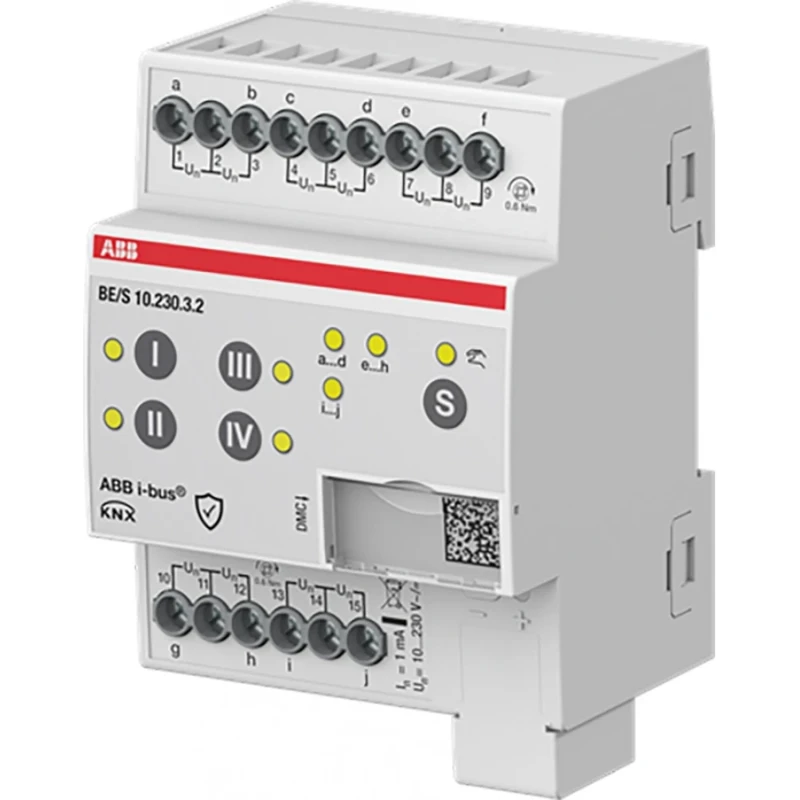 ABB Busch-Jaeger Binaire ingang 10-voudig 10-230 V handmatige bediening DIN-rail.