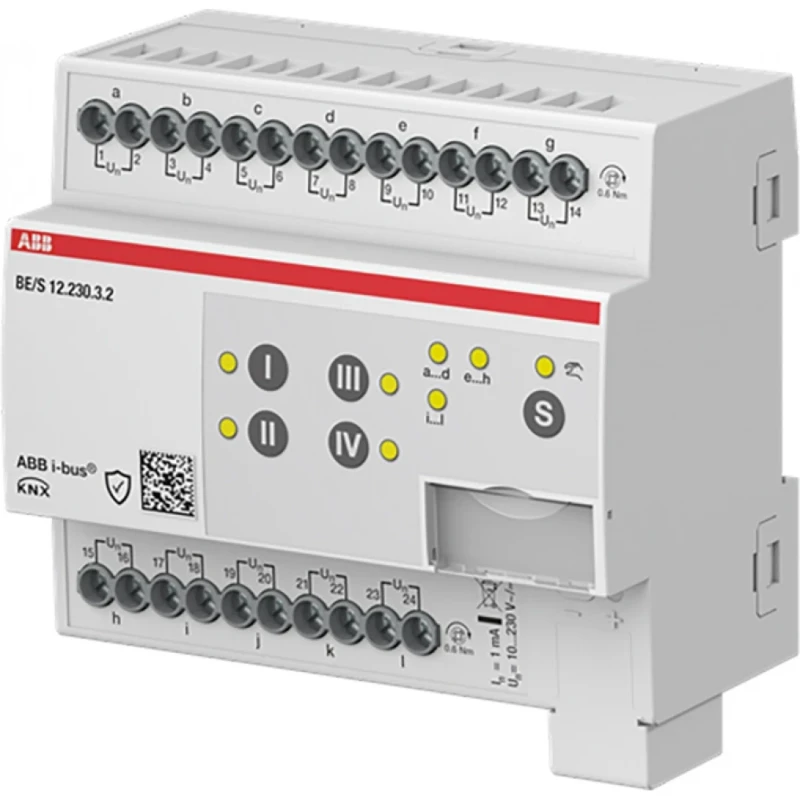 ABB Busch-Jaeger Binaire ingang 12-voudig 10-230 V handmatige bediening DIN-rail.