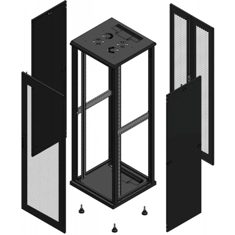 Gigamedia netwerkkast s70 front 19" 36HE 600x600mm Zwart 703666PPSPPD