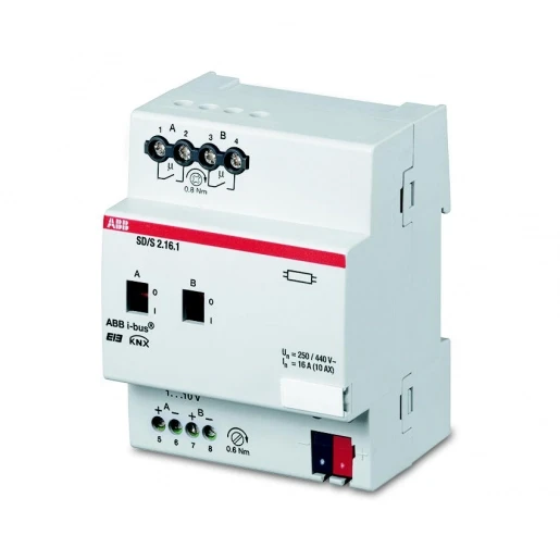 ABB Busch-Jaeger i-bus KNX Schakel- dimaktor 0-10V KNX 1-10 V 2-v DIN-rail 2CDG110079R0011